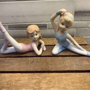 Set of Two Vintage Homco #1406 Ceramic Ballerina Figurines